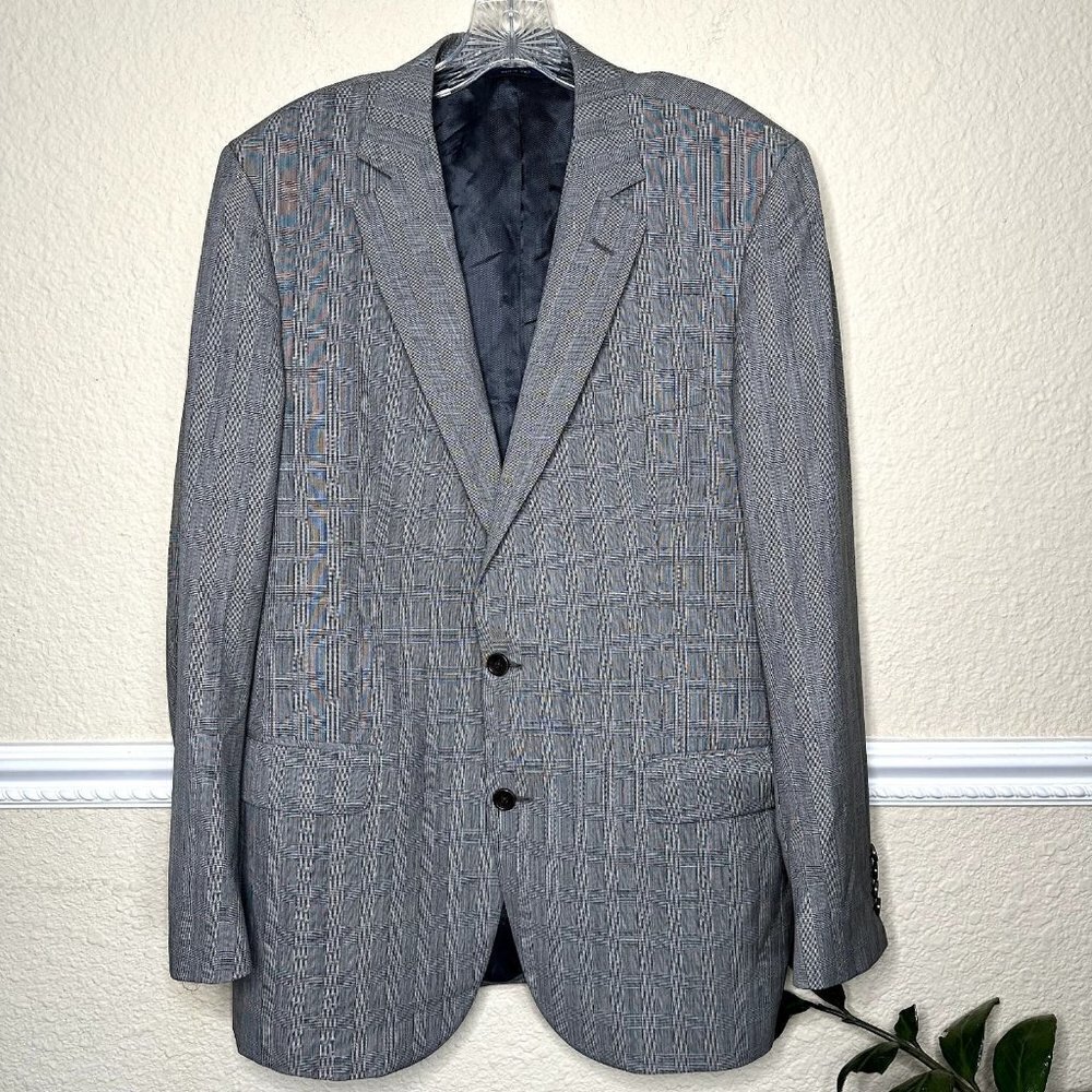 BROOKS BROTHERS Fitzgerald Made Italy Suit Jacket 42L/36 Wool Prince Of Whales - Picture 1 of 12